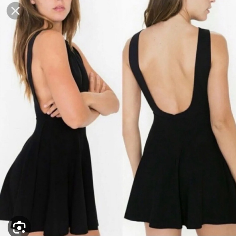 American Apparel Ponte Sleeveless Skater low scoop back Dress size US small